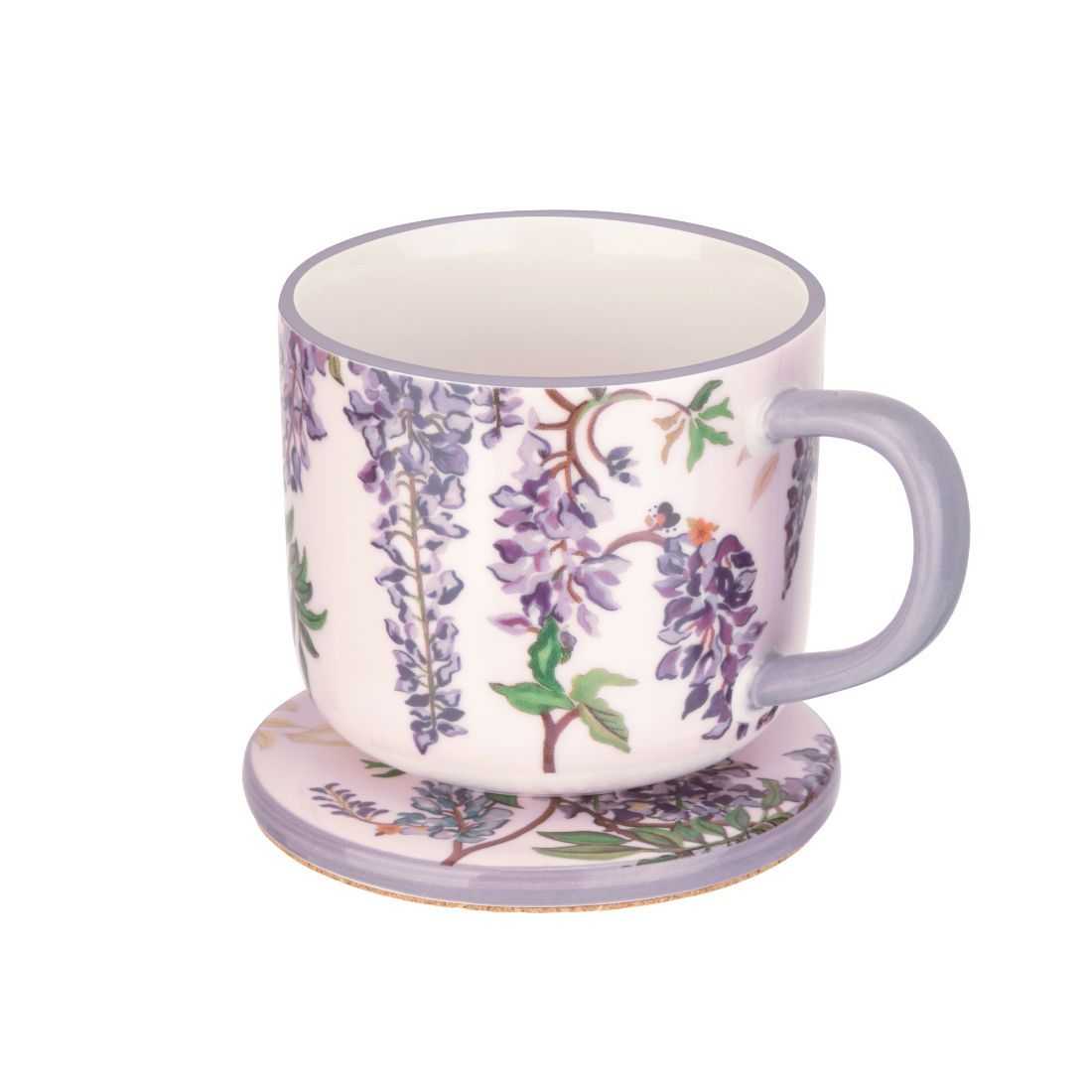 WISTERIA CERAMIC MUG & COASTER SET
