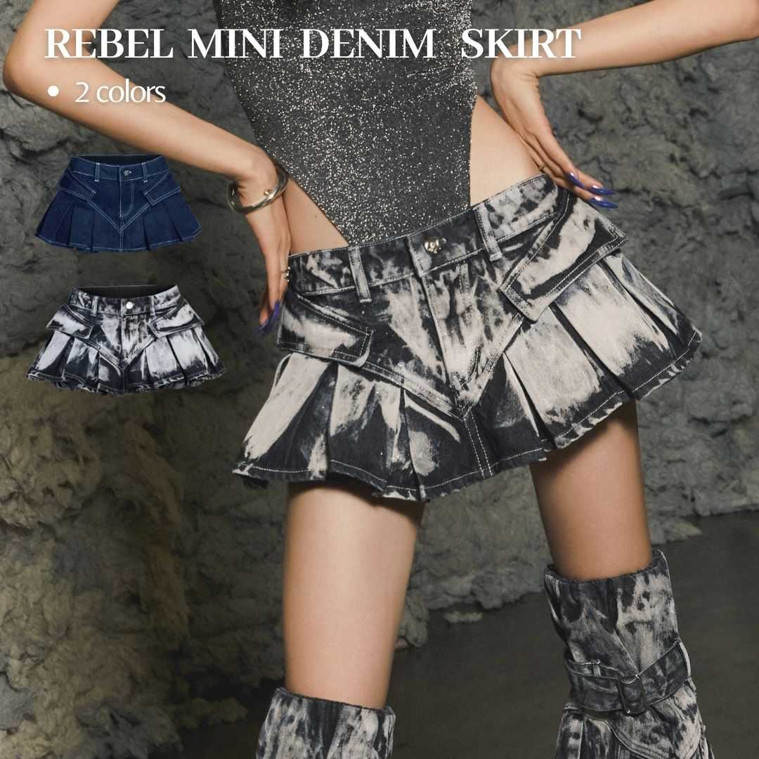 Merge Official - Rebel Mini Denim Skirt 2Colors (พร้อมส่ง)