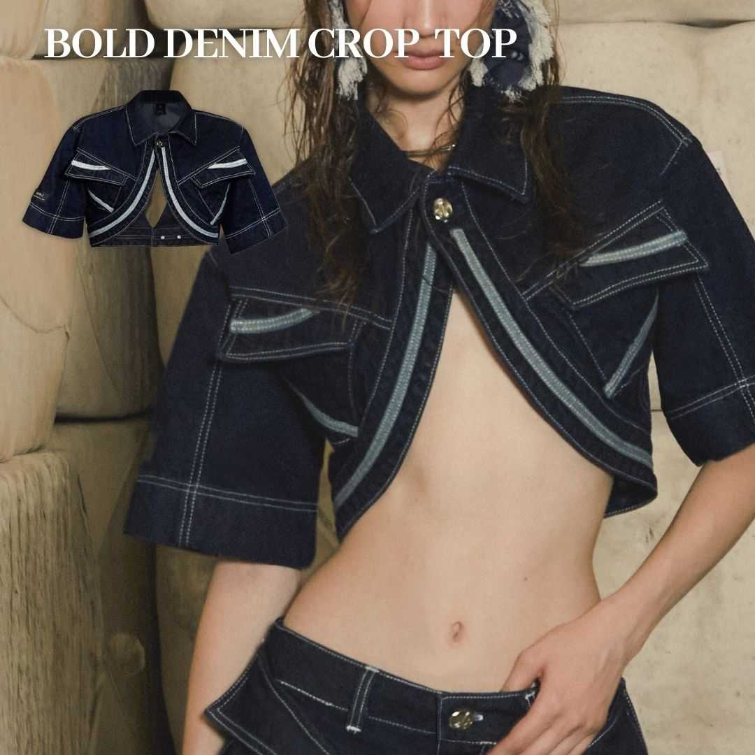 Merge official - Bold Denim Crop Top (พร้อมส่ง)