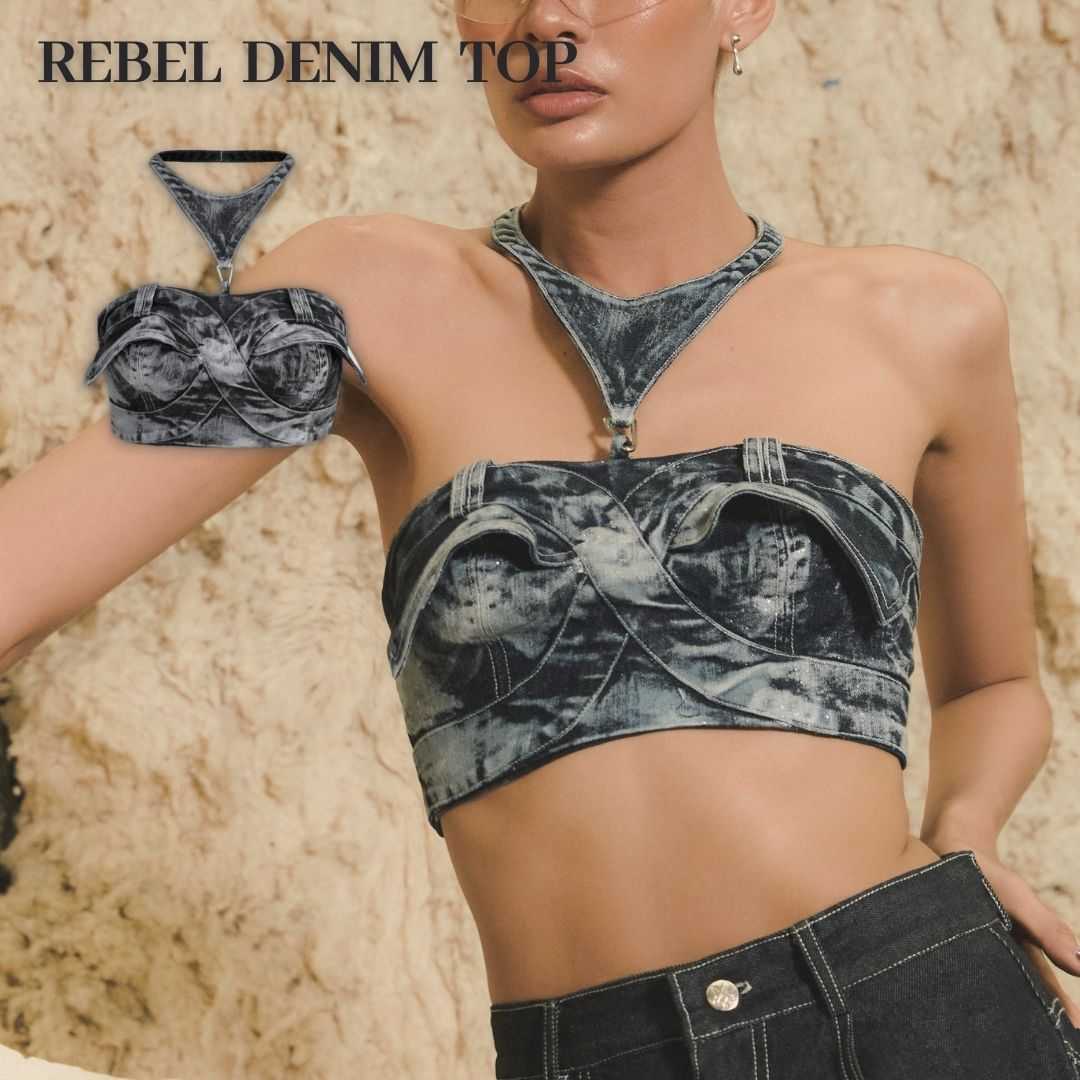 Merge Official - Rebel Denim Top (พร้อมส่ง)