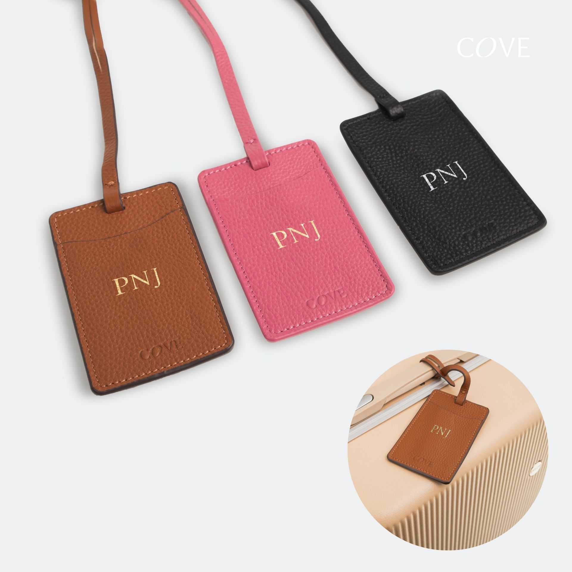 COVE Luggage Tag แท็กกระเป๋า ป้ายห้อยกระเป๋าเดินทาง หนังแท้นุ่มมือ