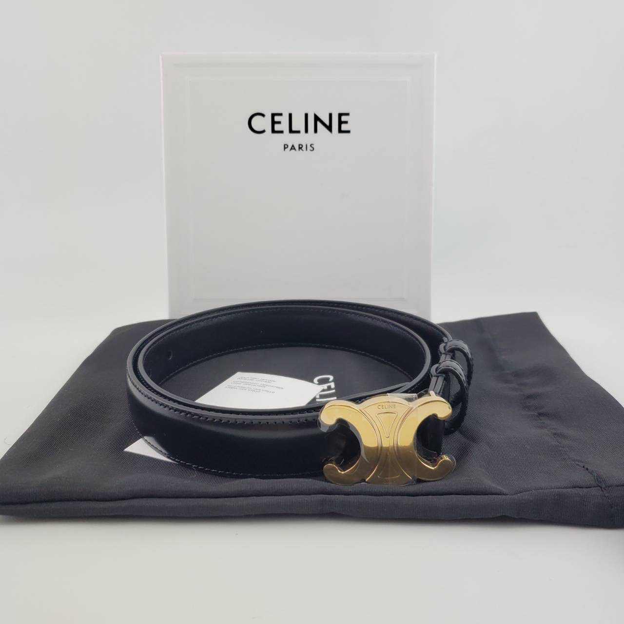 เข็มขัด Celine Triomphe Belt in Smooth Calf Skin อะไหล่ GHW สไตล์ Vintage
