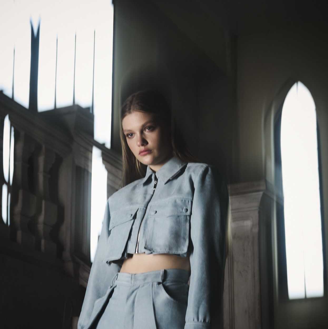 TOTTI CROPPED JACKET BLUE