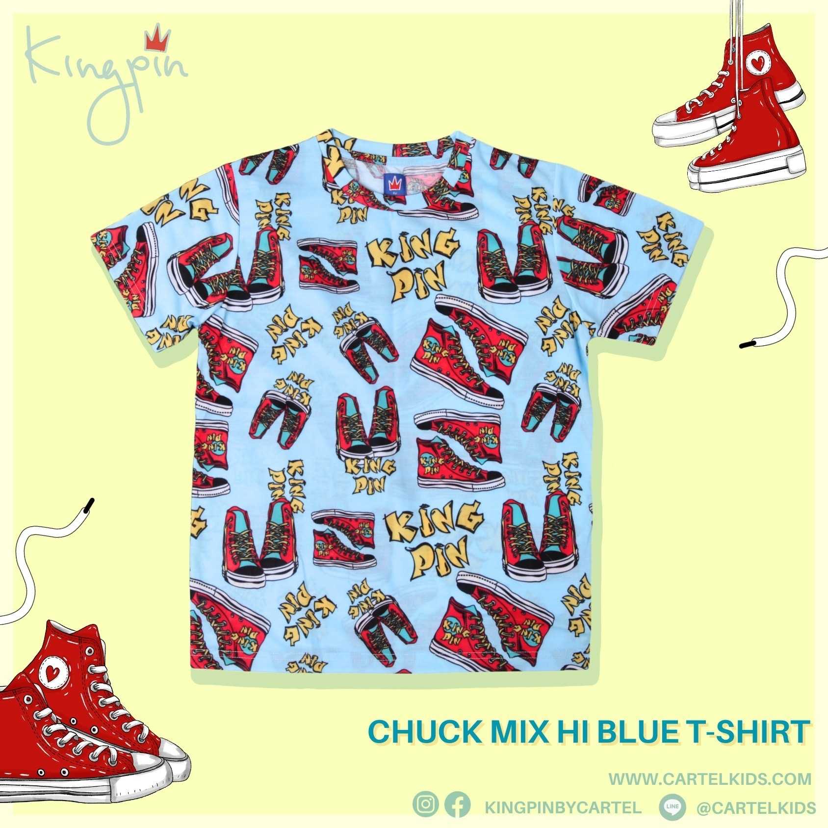 KINGPIN เสื้อยืดเด็ก CHUCK MIX HI BLUE T-SHIRT Cartelkids