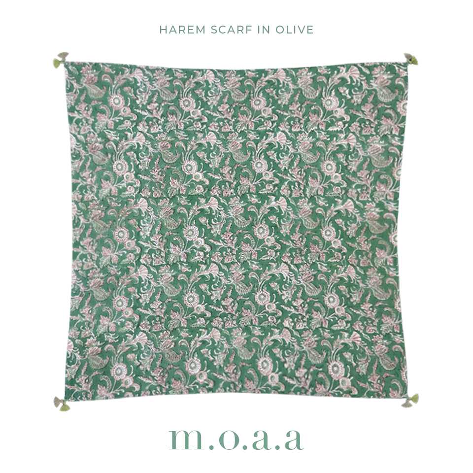 HAREM SCARF IN OLIVE