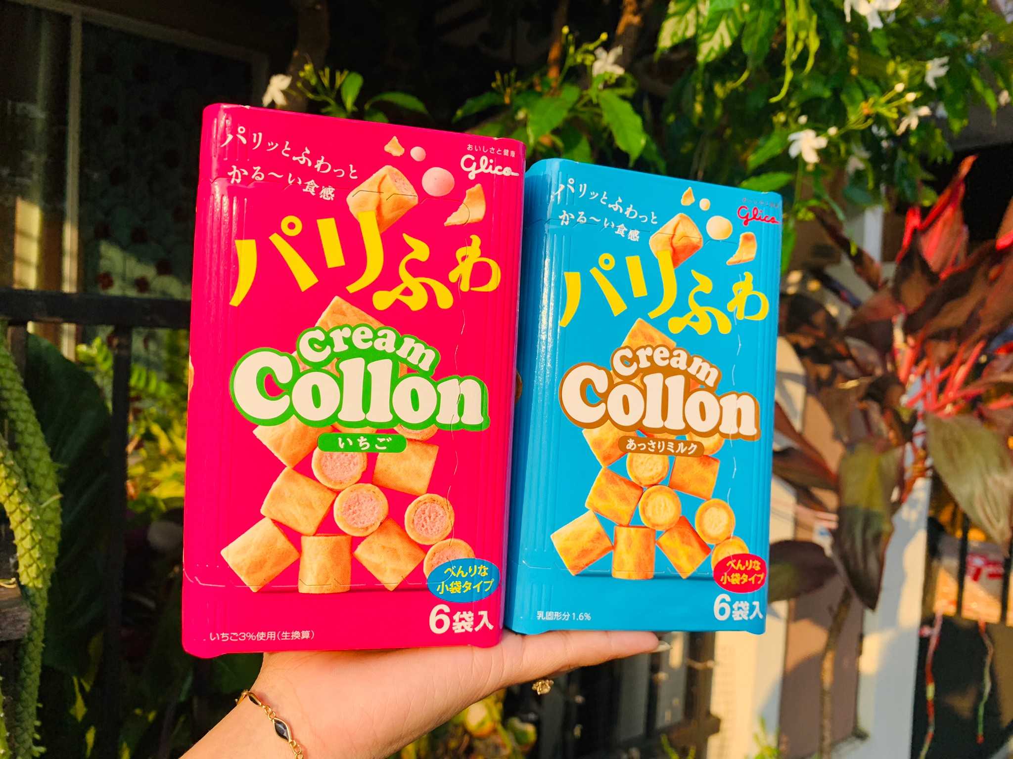 Glico Cream Collon โคล่อนญี่ปุ่น เวเฟอร์กรอบ สอดไส้เนื้อครีมฟูนุ่ม แสนอร่อย 2 รสชาติ