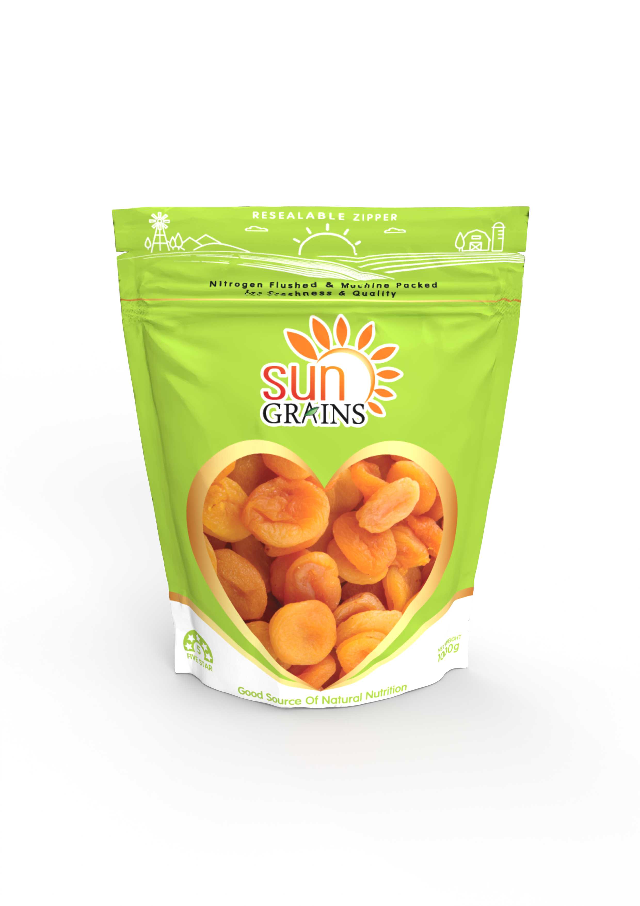 1 kg. แอปริคอตแห้ง ตราซันเกรนส์) DRIED APPRICOT 1 Kg.