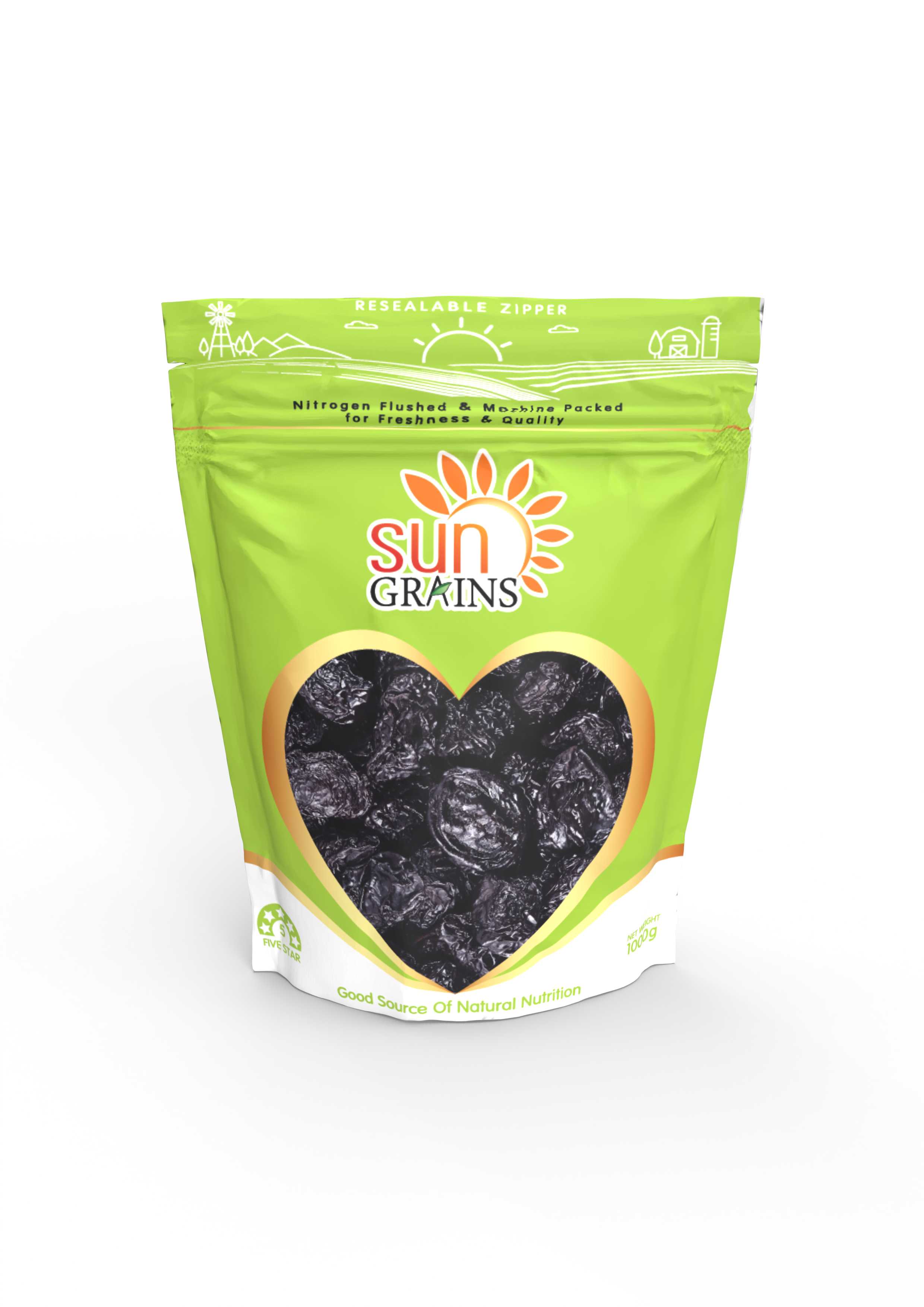 1 kg. ลูกพรุนแห้ง (ตราซันเกรนส์) DRIED PRUNE 1 Kg