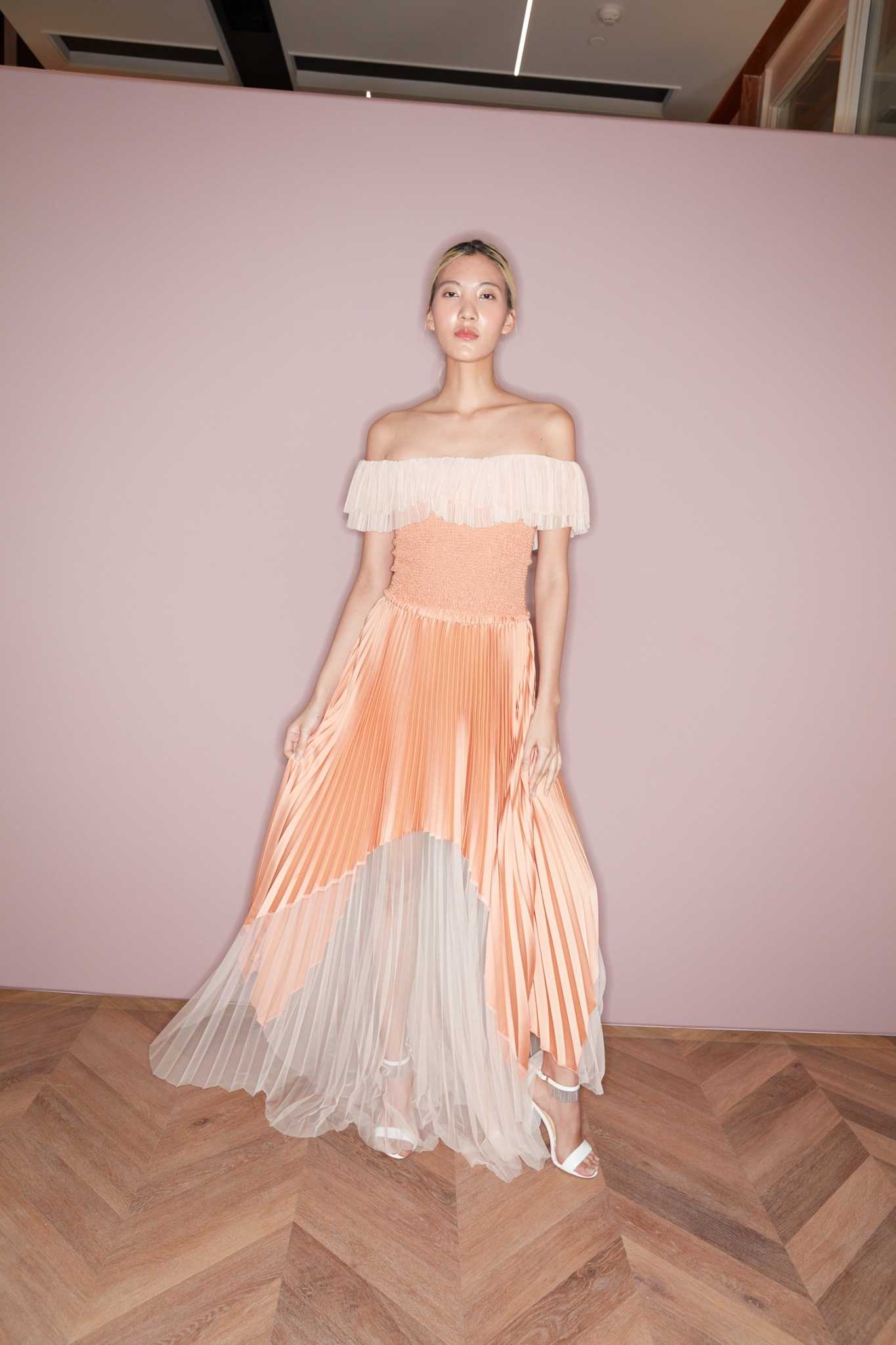 Set (Smock top & Skirt tulle) - Peach