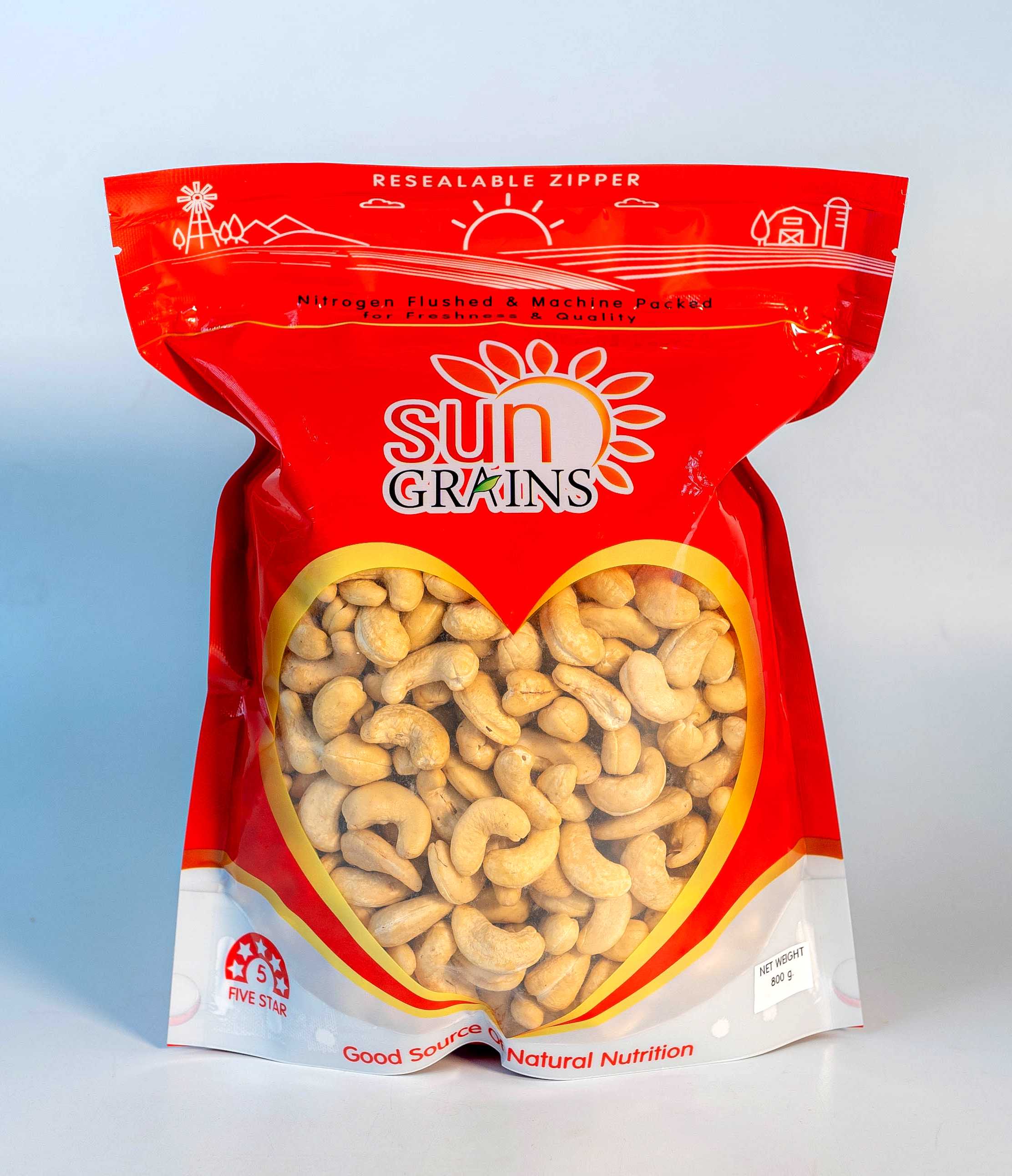 800g. มะม่วงหิมพานต์ เมล็ดเอ ดิบ (ตราซันเกรนส์) CASHEW NUT WW240 A 800 g.
