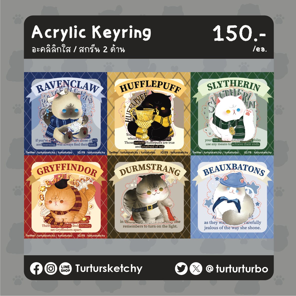 Keyring - Meow Hogwarts & friends