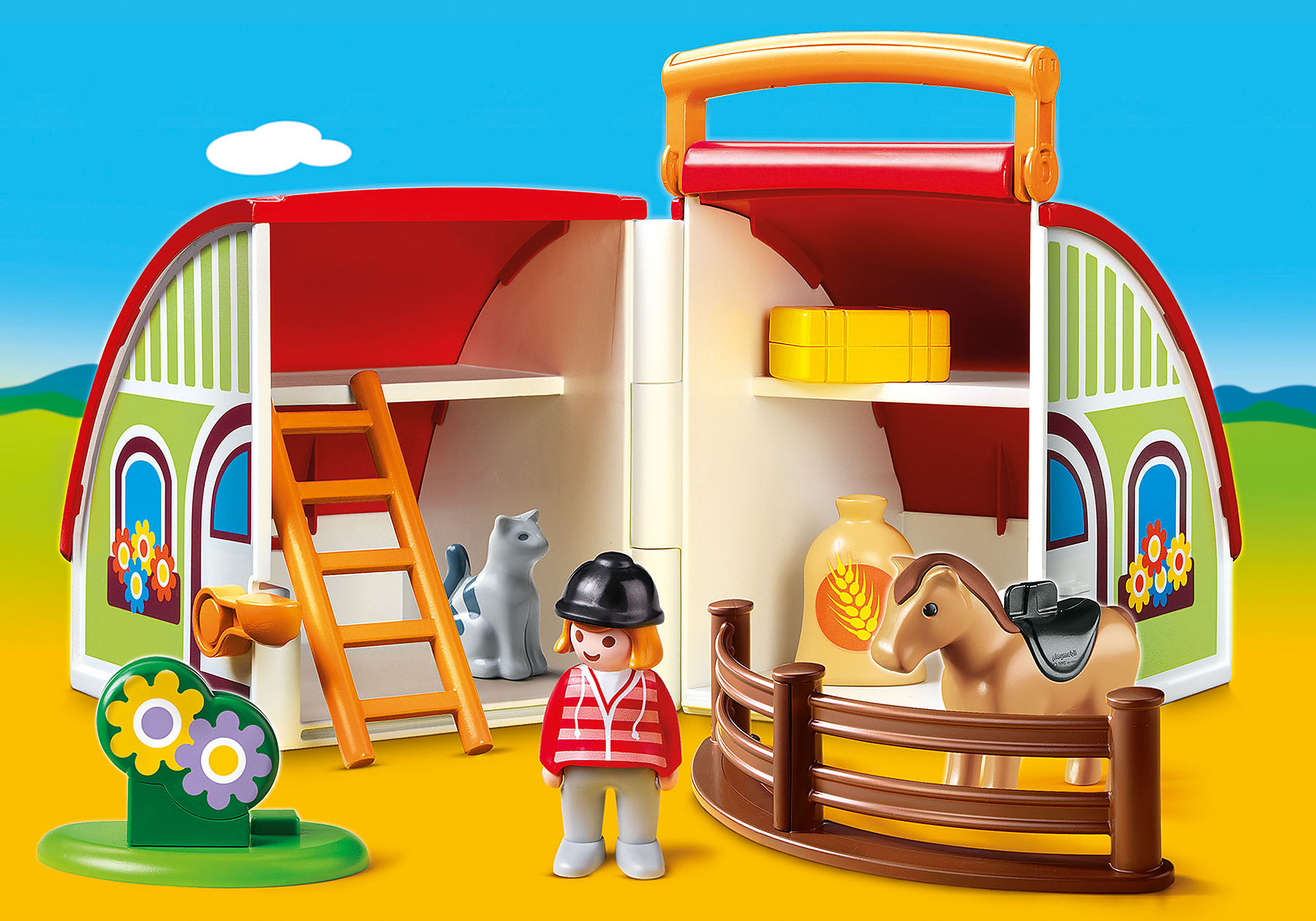 Playmobil 70180 1.2.3 My Take Along Farm 123 ฟาร์มม้ากระเป๋าหิ้ว