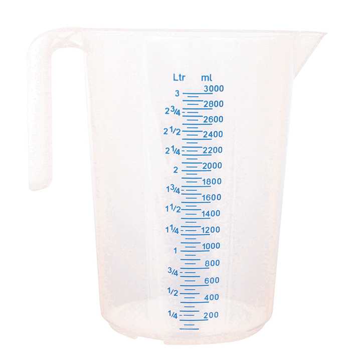 251003 POLYPROPYLENE MEASURING JUG 1/10 CLEAR 3 L