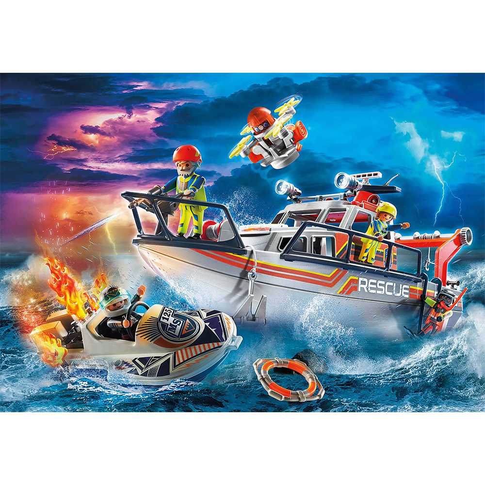 Playmobil 70140 Sea Rescue Fire Rescue with Personal Watercraft กู้ภัยทางทะเล เรือดับเพลิง