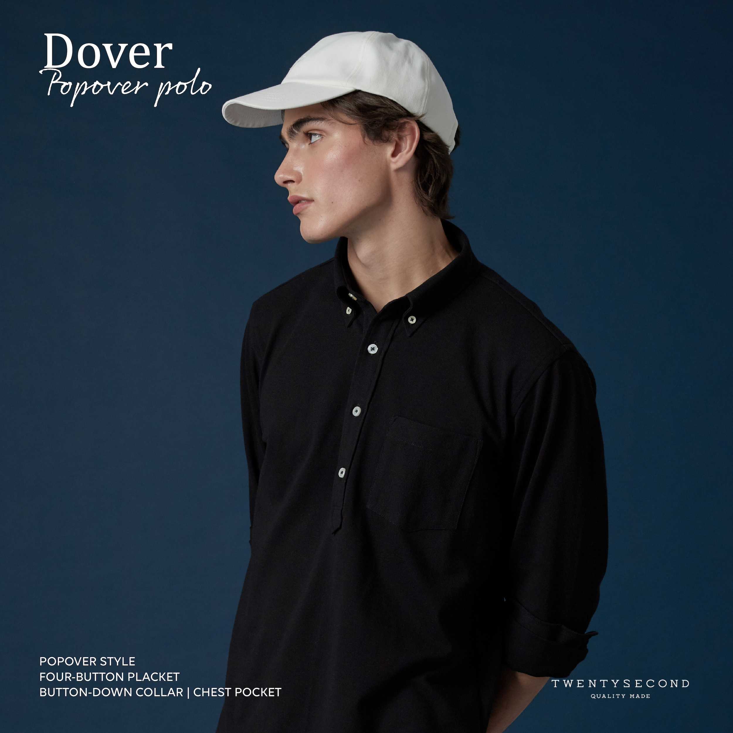 DOVER POPOVER POLO TEE BLACK LINE SHOPPING