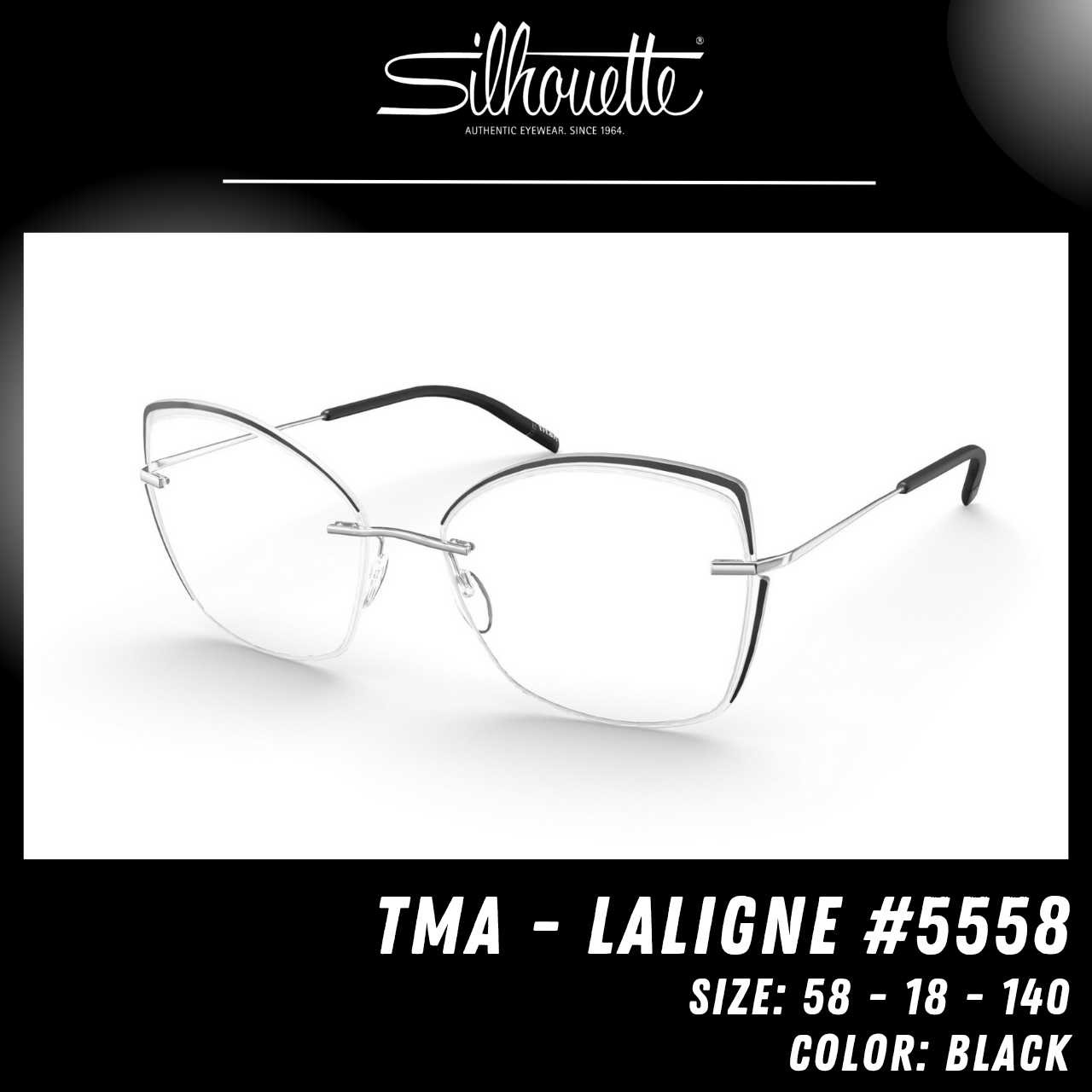 Silhouette Eyewear รุ่น TMA Laligne #5568 สี Black