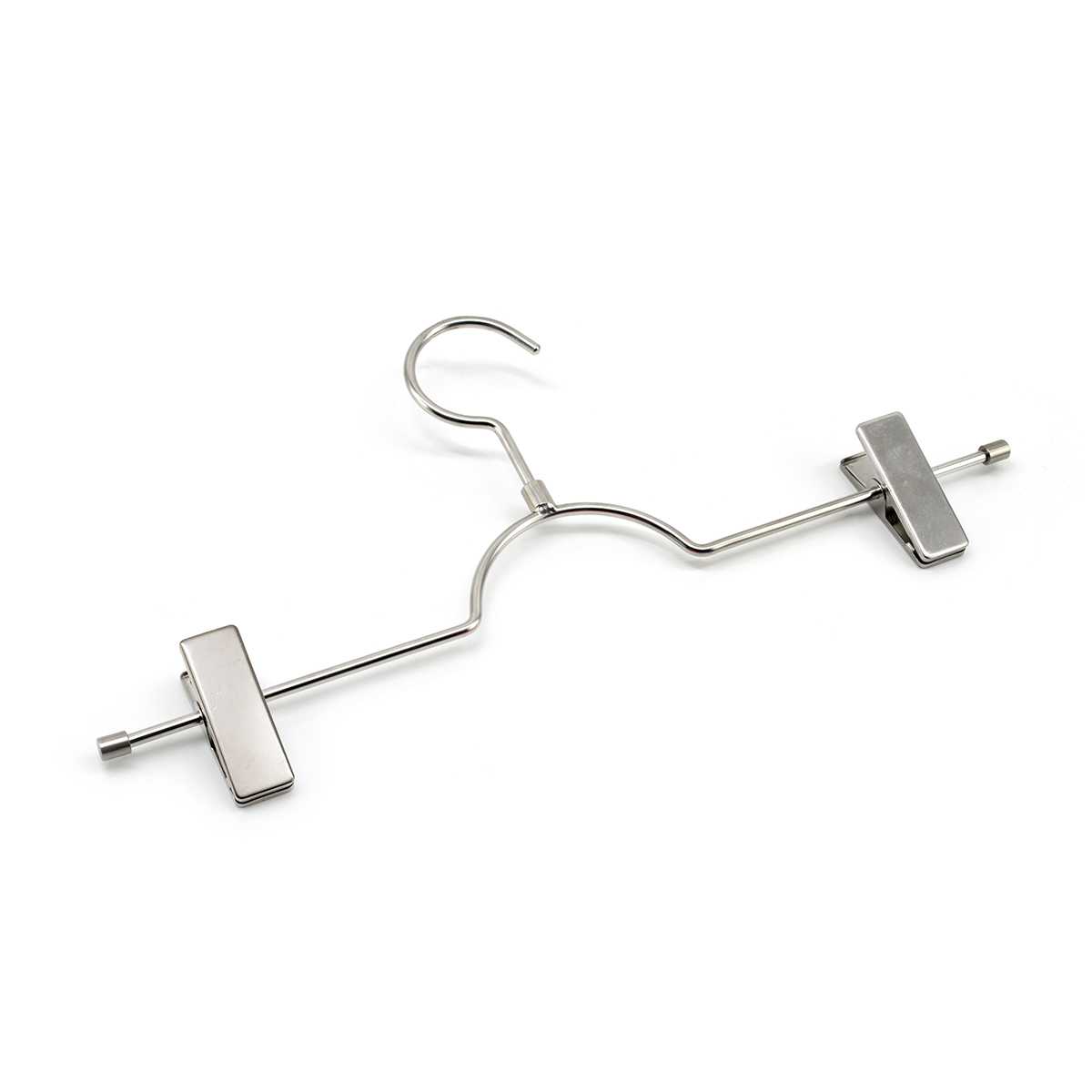 ไม้หนีบกระโปรงเดี่ยวสแตนเลส หนา4.8mm.หัวตะขอหมุนได้ แพ็ค 3