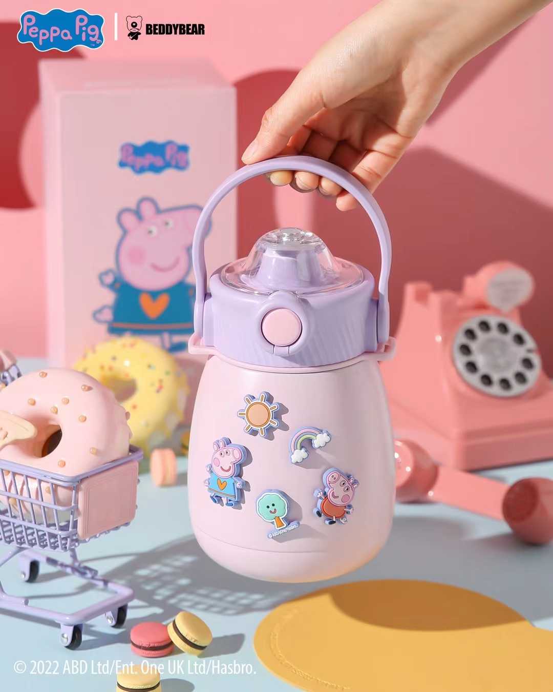 BeddyBearXPeppa Pig กระติกน้ำสูญญากาศสแตนเลส เก็บอุณหภูมิ พร้อมสายสะพาย BB010SPP-002 850 ml.