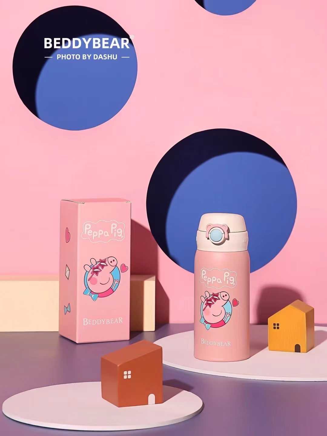 BeddyBearXPeppa Pig กระติกน้ำสูญญากาศฝาปากดื่ม เก็บอุณหภูมิ BBA003PP-002 380 ml.