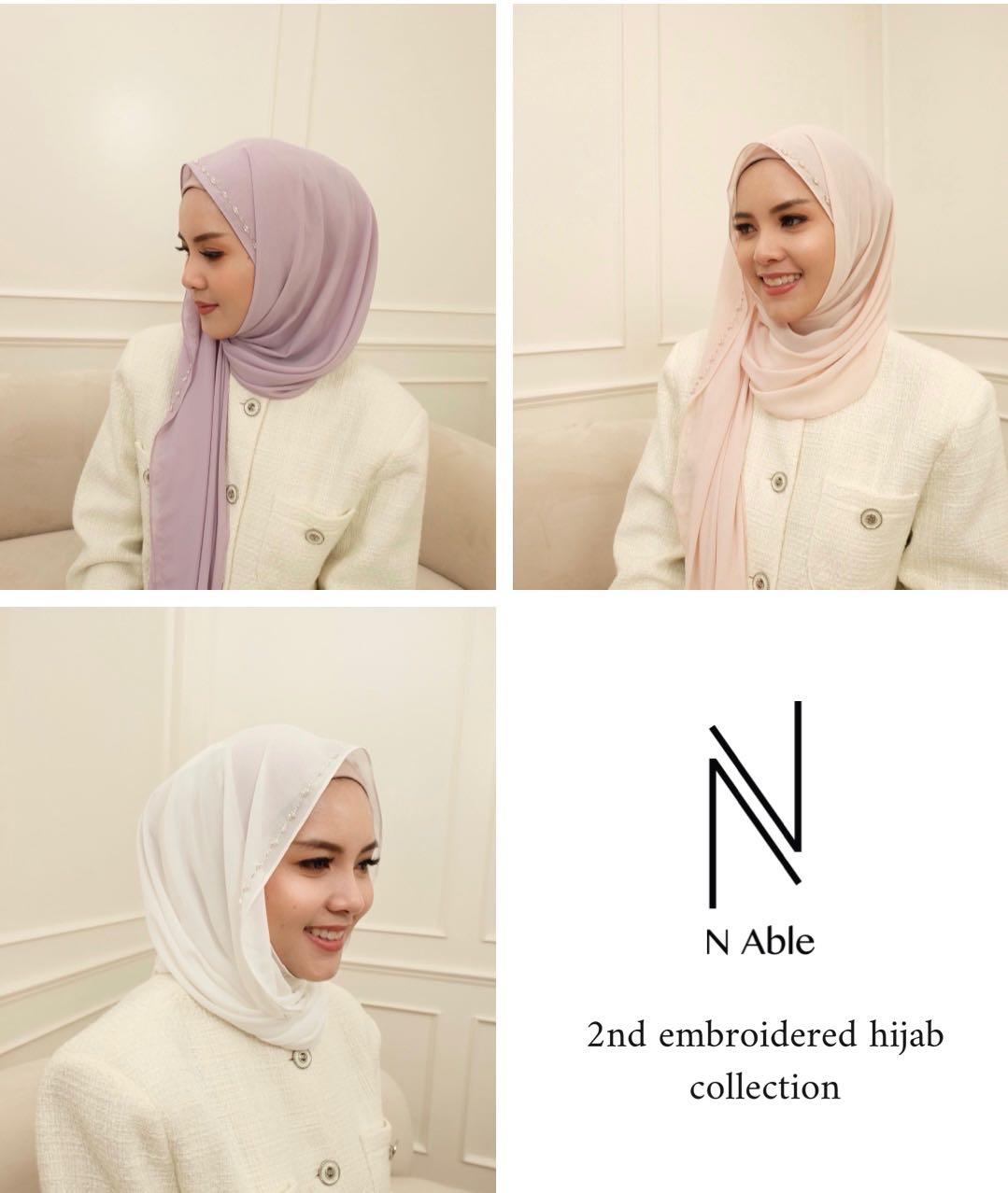 The 2nd embroidered hijab collection ผ้าคลุมปักพรีเมี่ยมลายใหม่