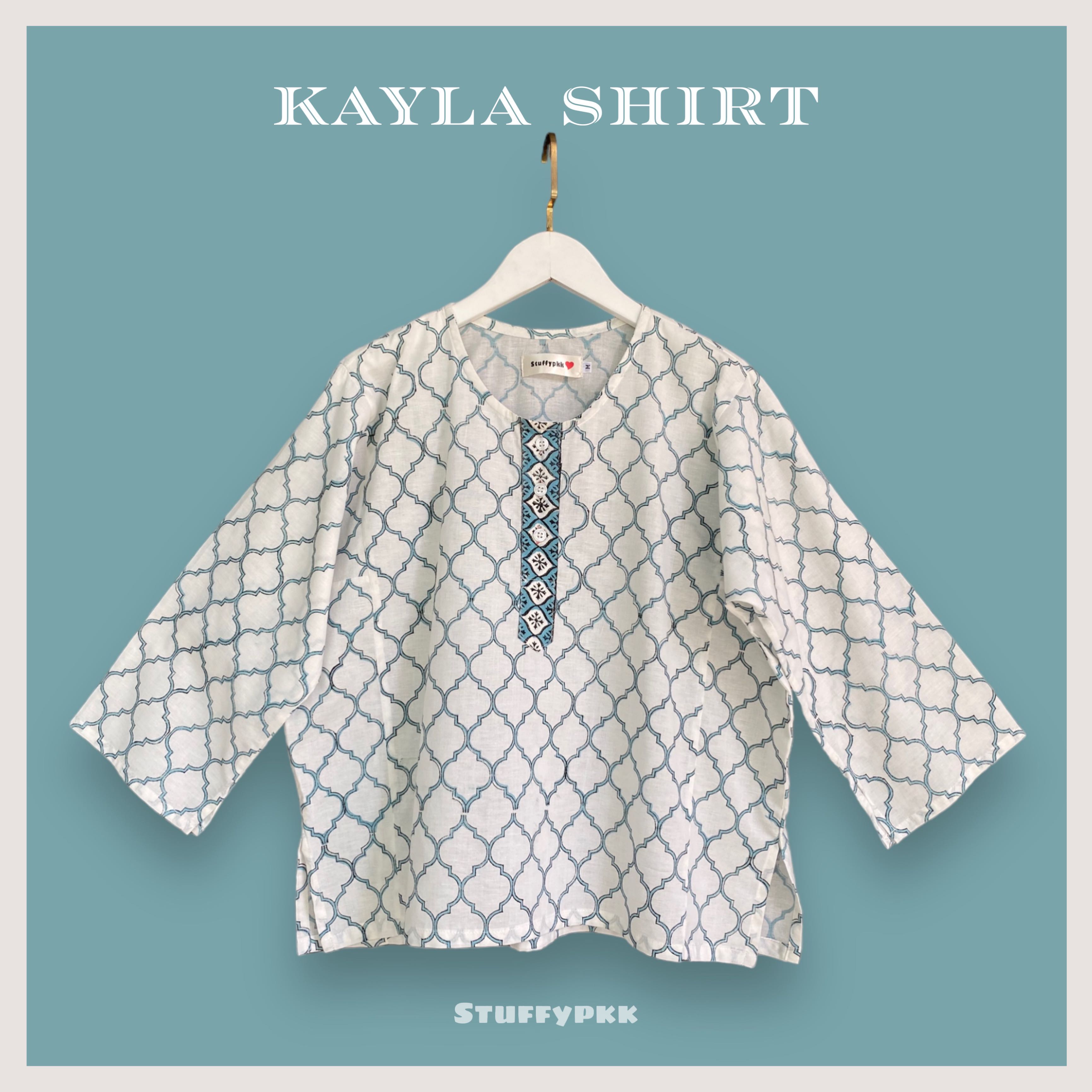 𝐊𝐚𝐲𝐥𝐚 𝐒𝐡𝐢𝐫𝐭 สีขาวลายฟ้า