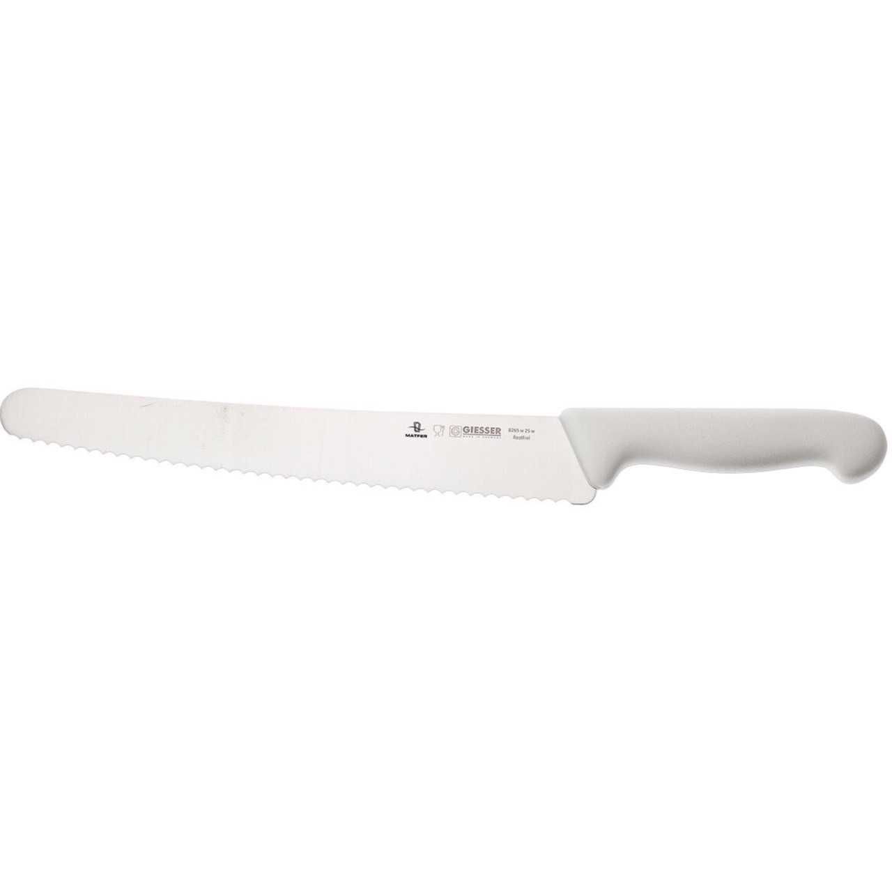 182610 GIESSER SERRATED UTILITY KNIFE WHITE HANDLE 25 CM