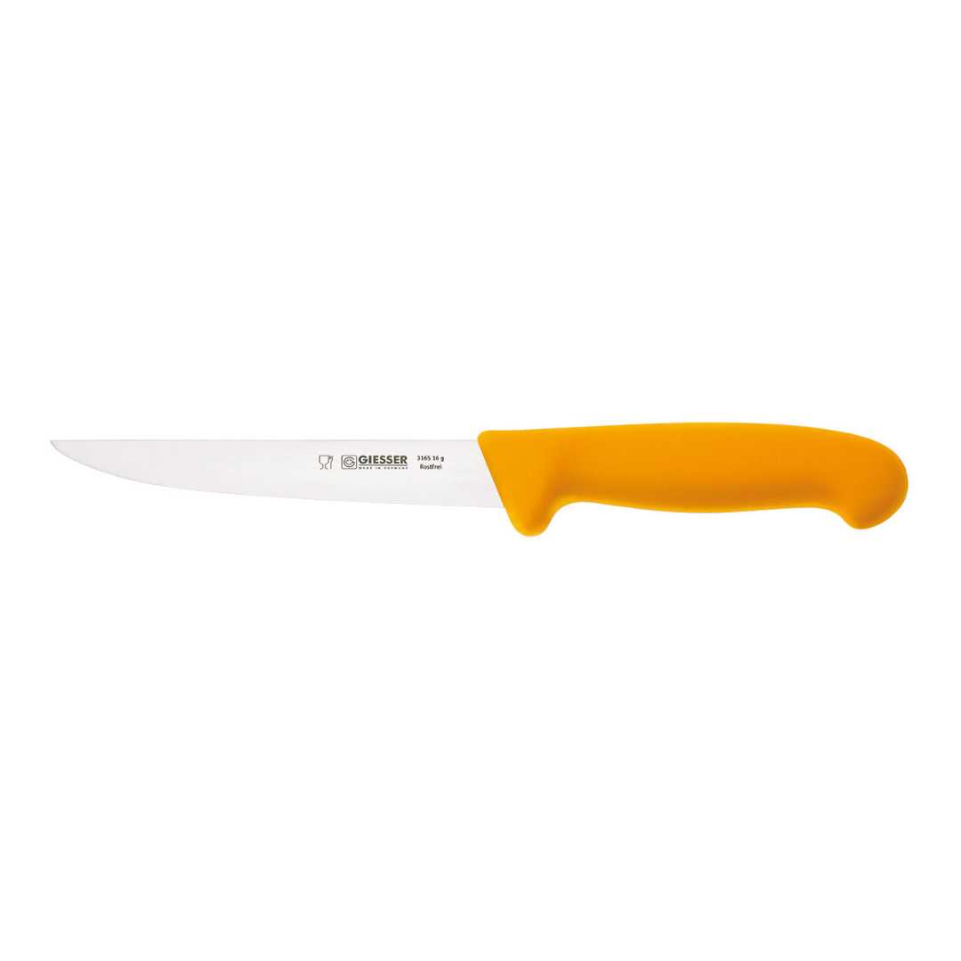 182529 GIESSER STRAIGHT BONING KNIFE YELLOW HANDLE 16 CM