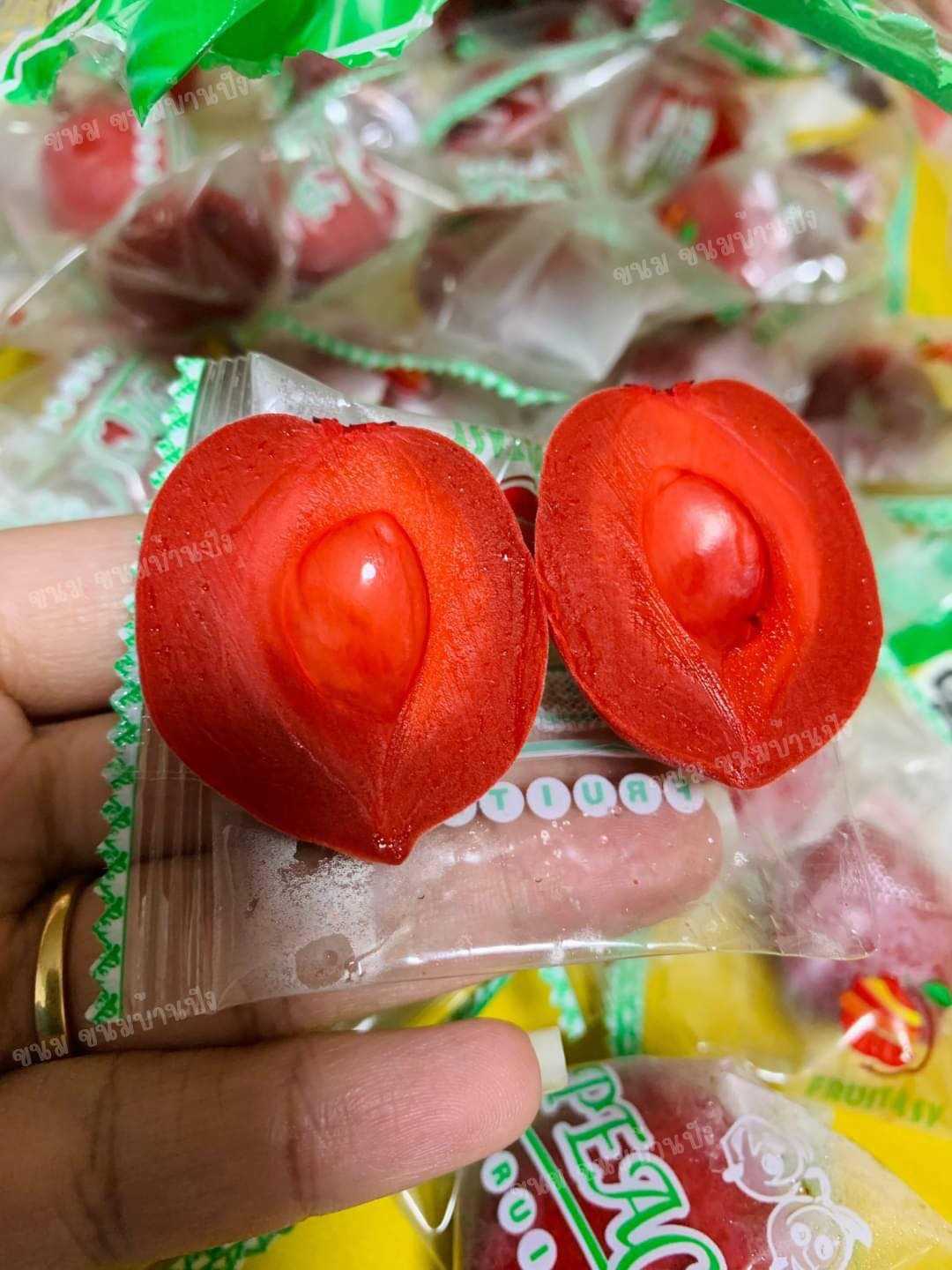 ลูกพีชแช่อิ่ม 1 กิโล  60 ลูก คัดพิเศษ (ท้อแดง) ถุงใหญ่เนื้อกรอบ หวาน อมเปรี้ยว ไร้เมล็ด  กรอบ
