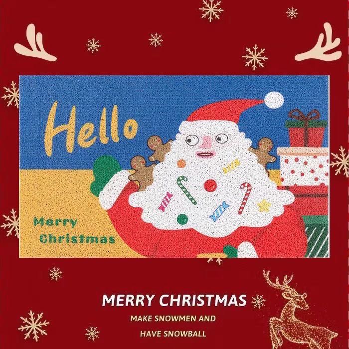 🎅🏻พร้อมส่ง : พรมดักฝุ่น hello ซานต้าครอส