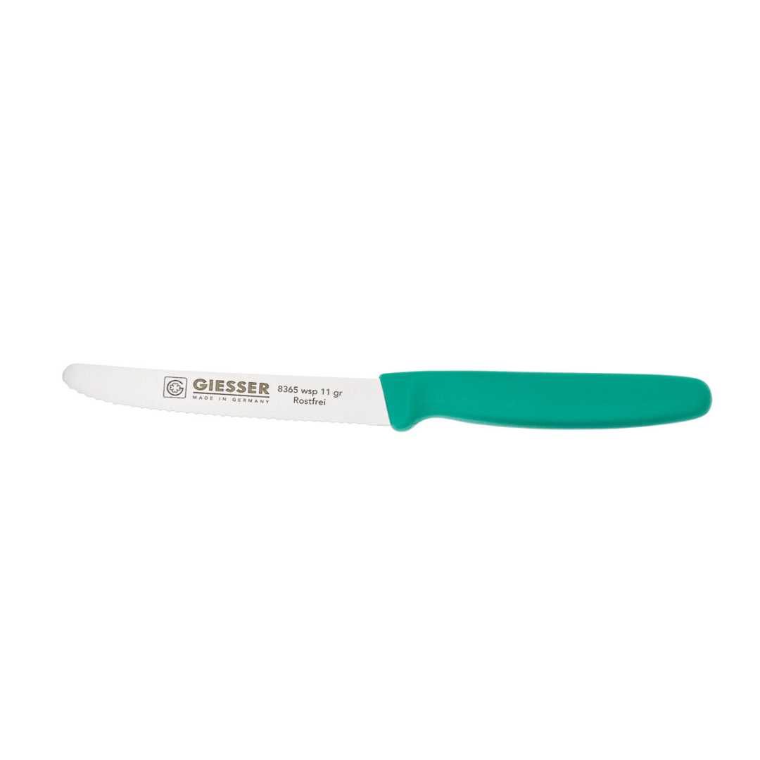 182204 GIESSER SERRATED KNIFE GREEN HANDLE 11 CM