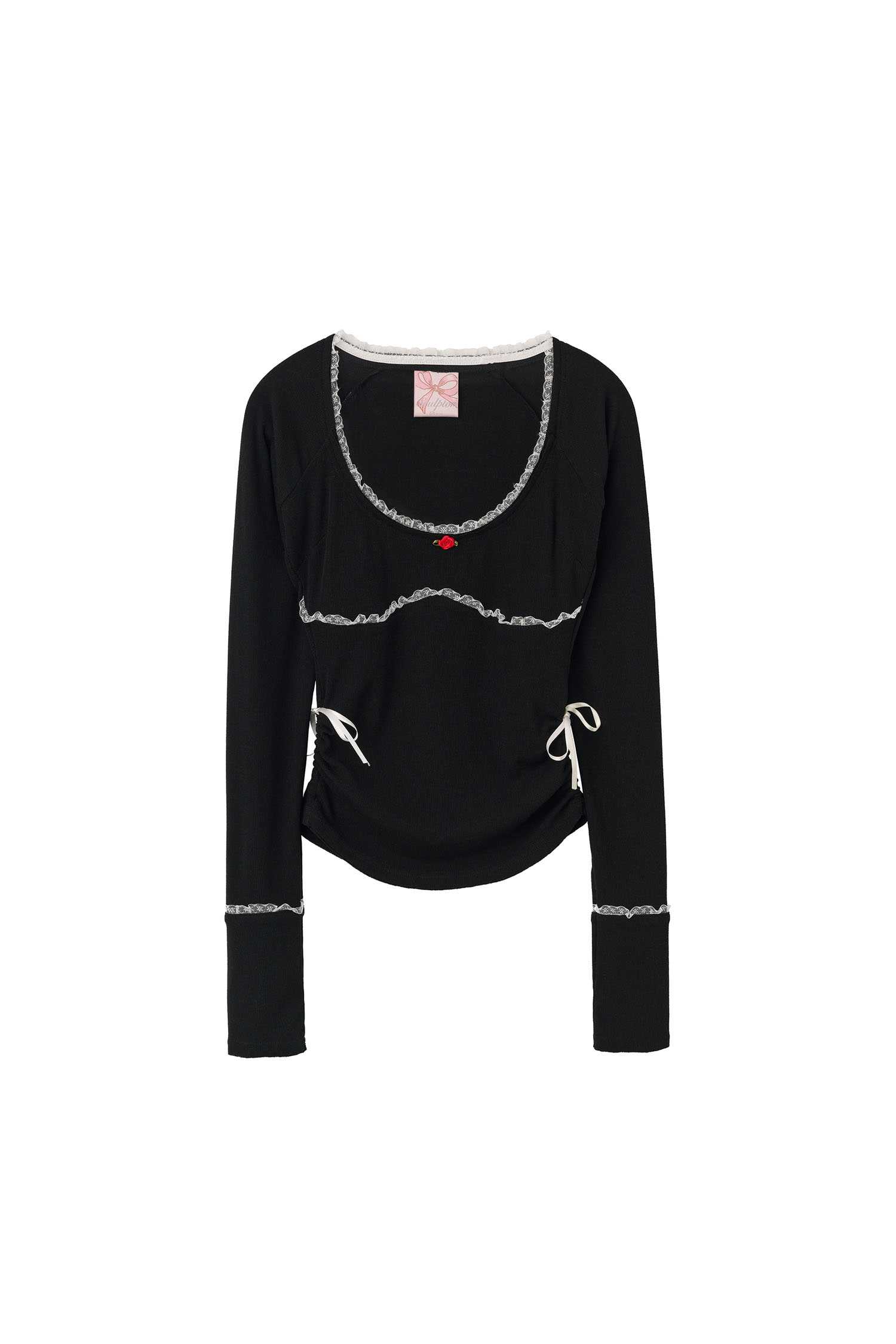 (พร้อมส่ง) Bow Tie L/S Tee Black size M /sculptor