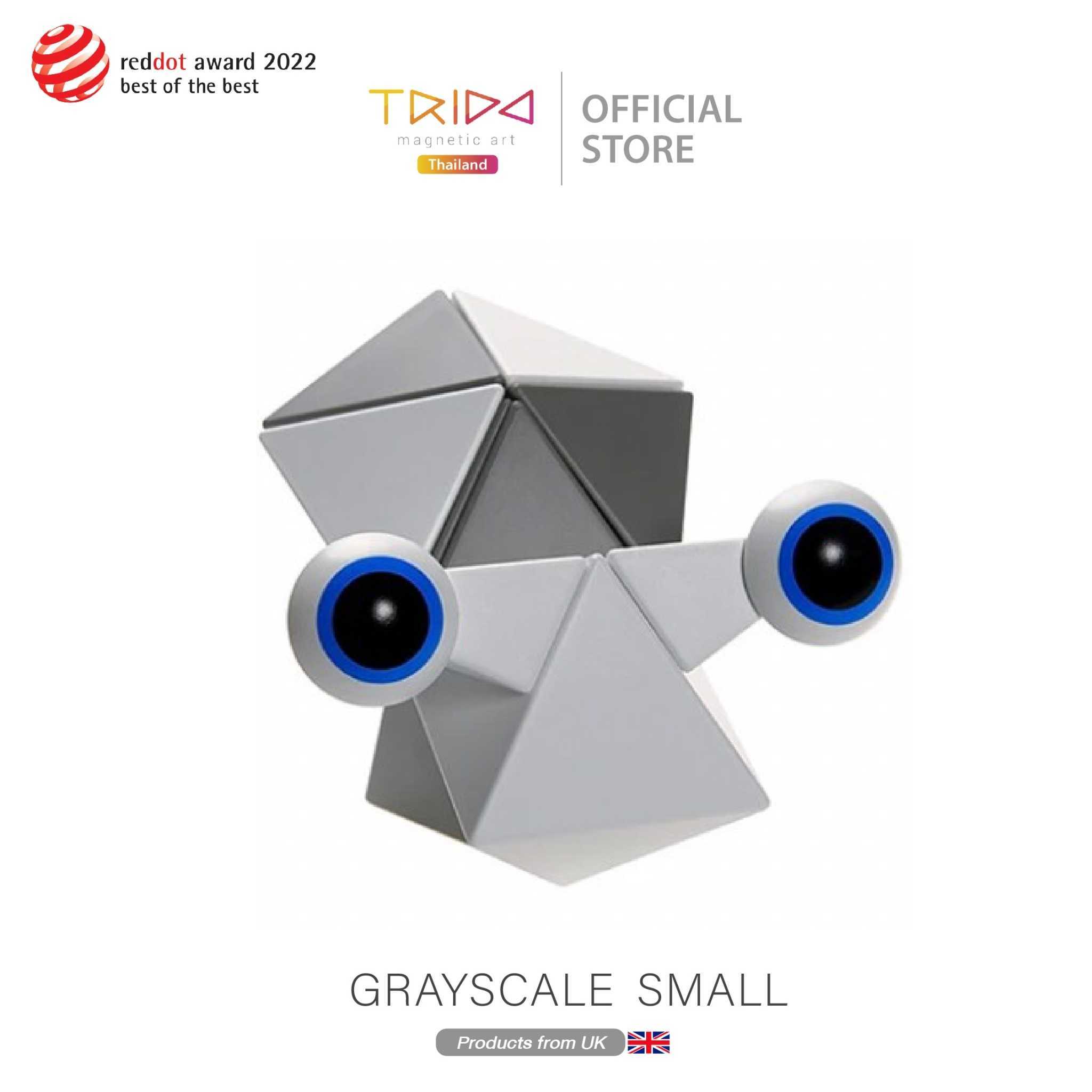 Trido Greyscale - Small ตัวต่อแม่เหล็กเพลโต เกรย์สเกล 12 ชิ้น