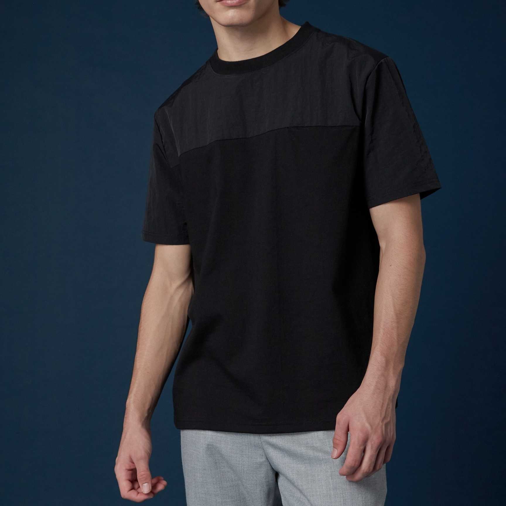 NYLON UTILITY TEE - BLACK (Relaxed Fit)