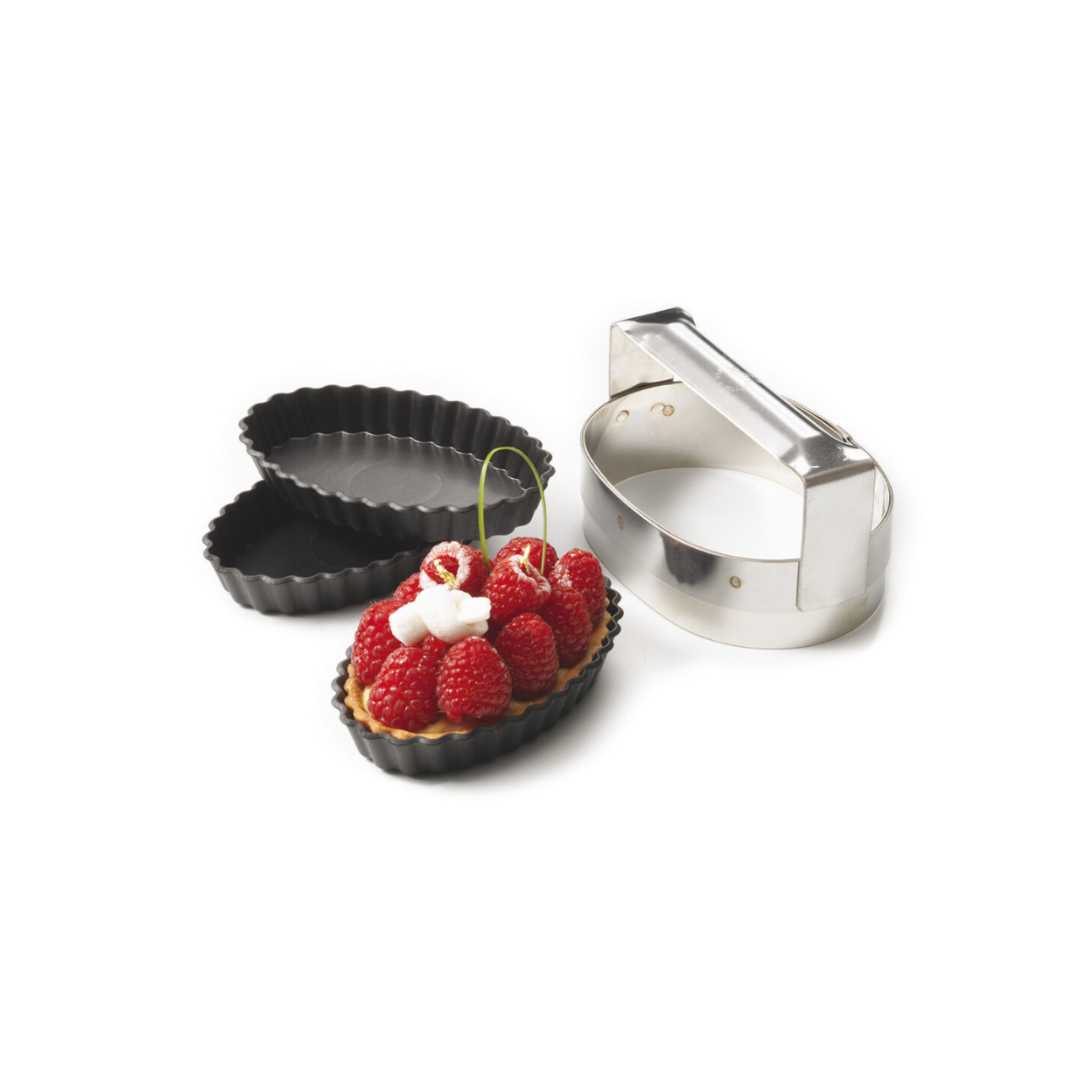 153030 STAINLESS STEEL CUTTER FOR OBLONG FLUTED TARTLET TINS 13X9 CM