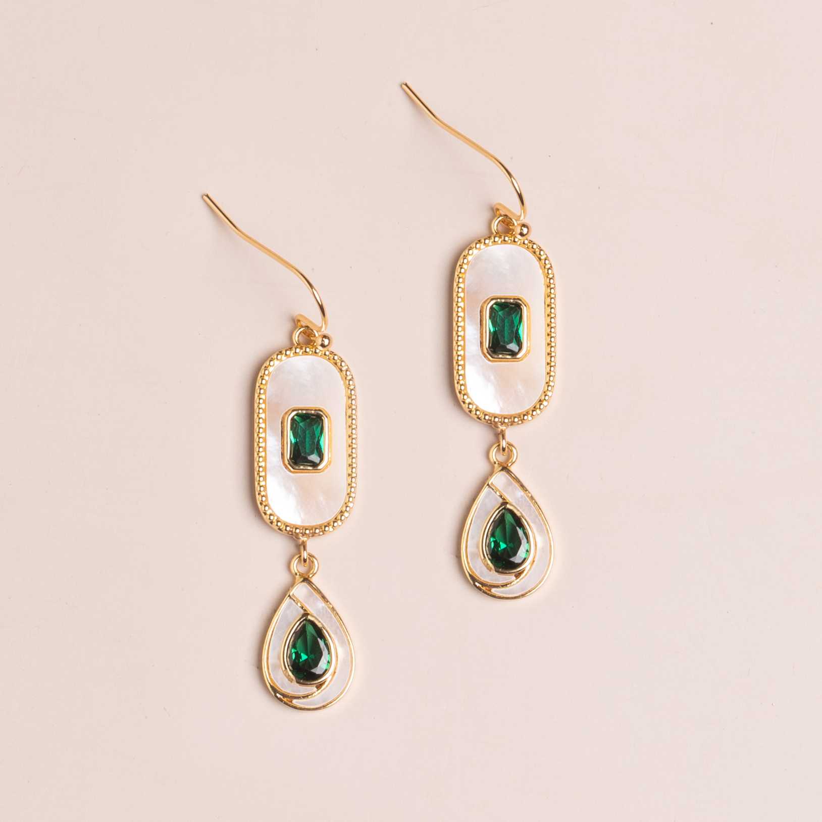 EMERALD GREEN CHANDELIER  EARRINGS