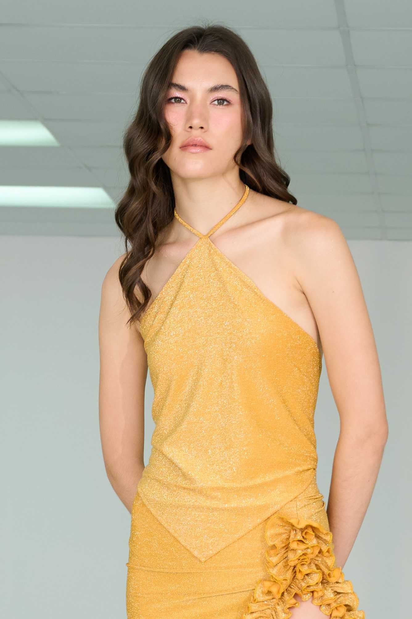 Open back Triange top - Mustard yellow
