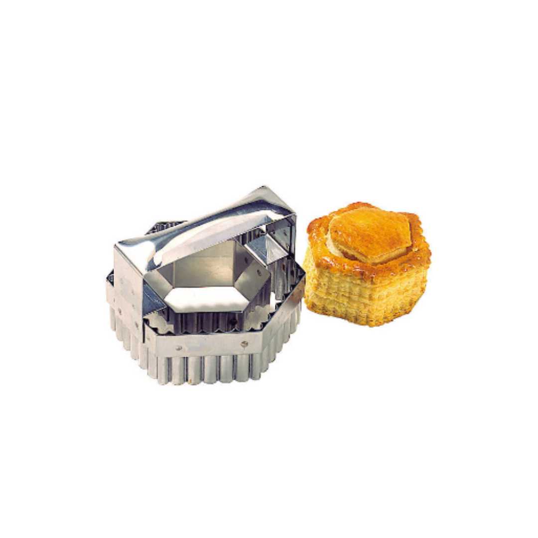 153020 STAINLESS STEEL DOUBLE HEXAGON CUTTER 9 CM