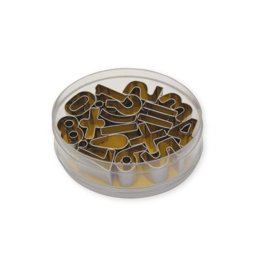 150475 BOX OF 16 STAINLESS STEEL CUTTERS NUMBERS AND SIGNS
