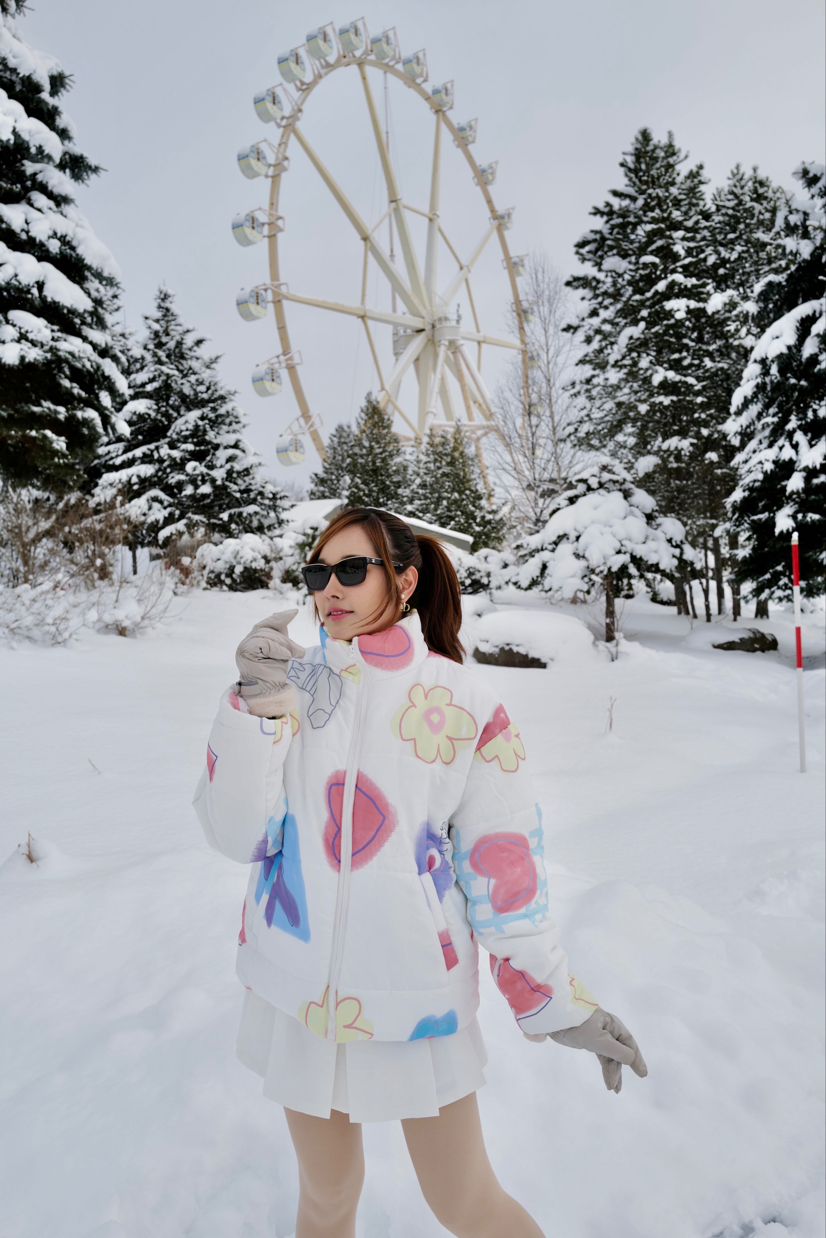 CO730 Flower Snow Coat โค้ทกันลมลายดอกไม้