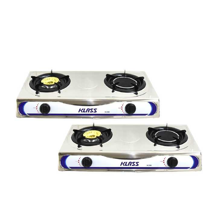 Klass เตาแก๊ส 2 หัวคู่ รุ่น K-2006 (ฟู่+อินฟาเรด) 2 ชุด (318164)