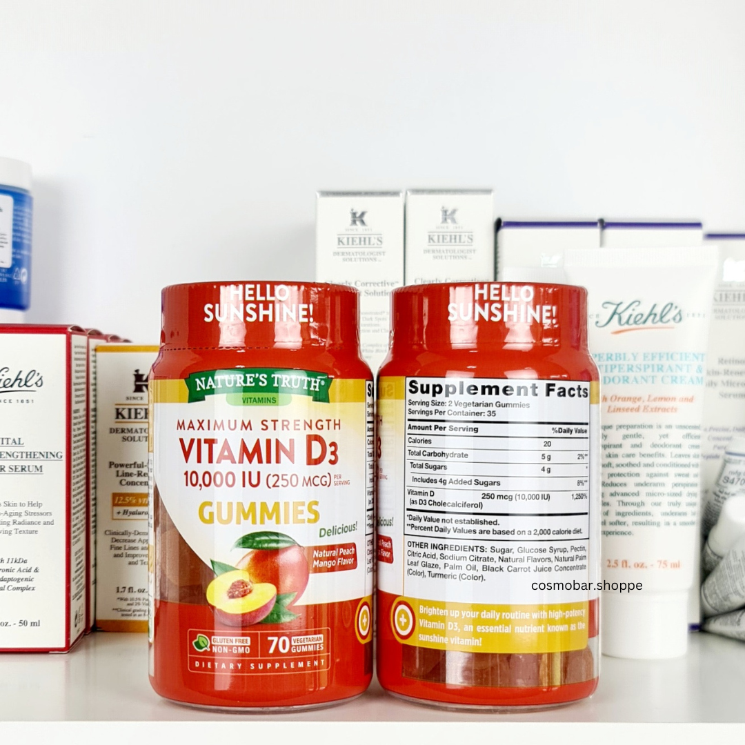 [หมดอายุ 04/2025] ลดความเครียด Nature's Truth - Vitamin D3 10,000IU (250mcg) 70gummies.