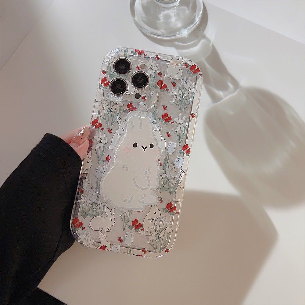 สอบถามก่อนกดสั่ง เคสกระต่าย เคสดอกไม้ ใส holder griptok นิ่ม กันกระแทก ไอริง เคสไอโฟน เคสiPhone 