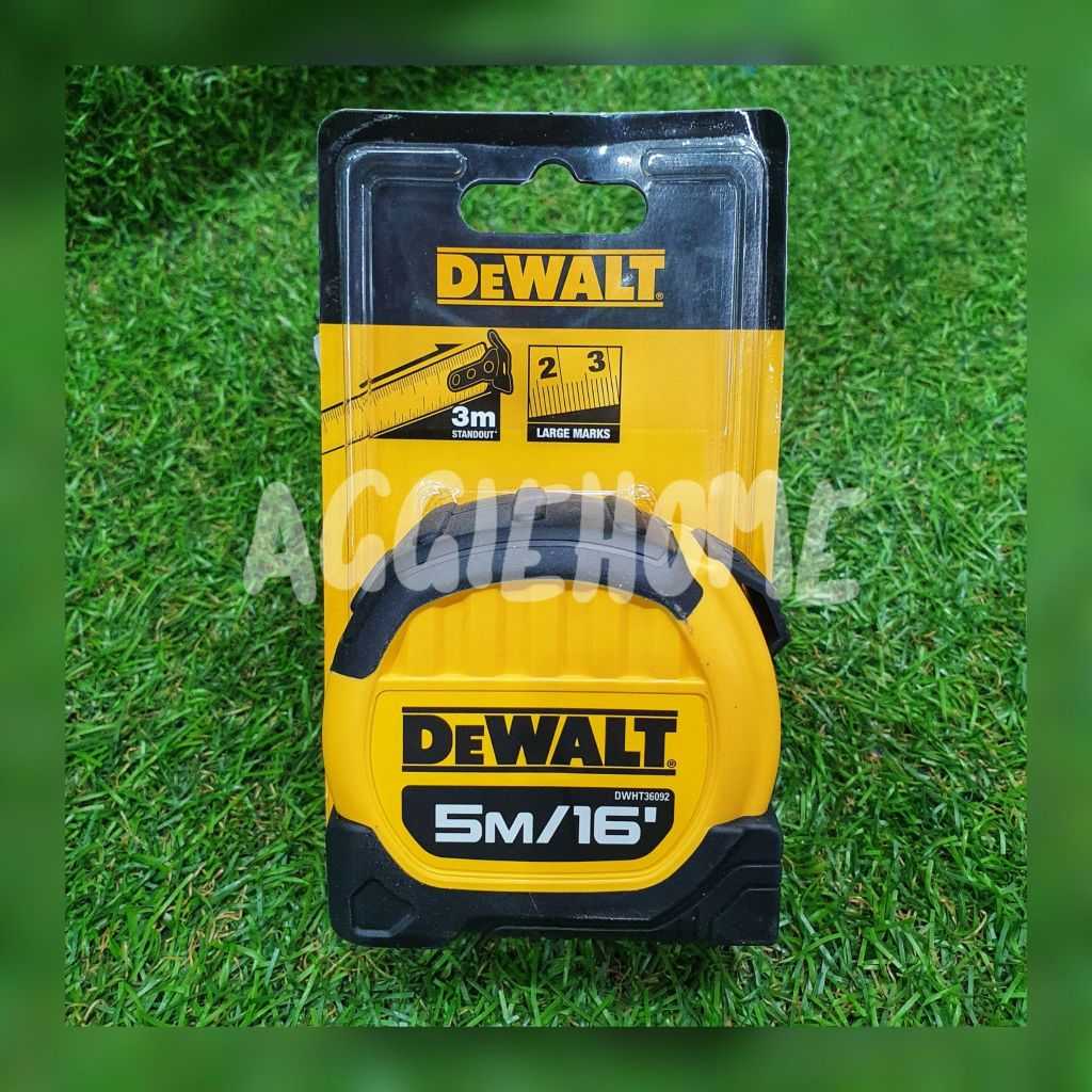 DEWALT ตลับเมตร รุ่น DWHT36092 (สีเหลือง) ขนาด 5 เมตร / น้ำหนักเบา ตลับเมตร สายวัด