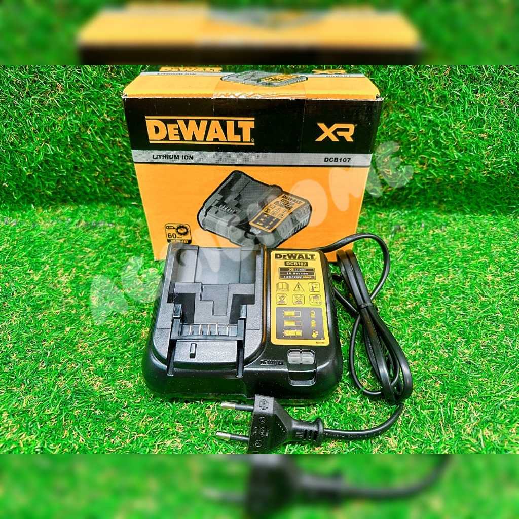 DEWALT แท่นชาร์จ รุ่น DCB107 แรงดัน 10.8V-18V. / การชาร์จ 2 ระดับ ชาร์จในช่องเดียว เครื่องชาร์จ