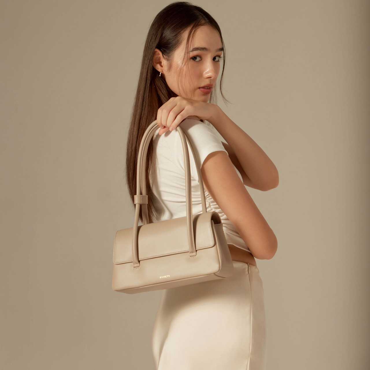 Gabriel Beige Cow Leather Bag - Defect Sale
