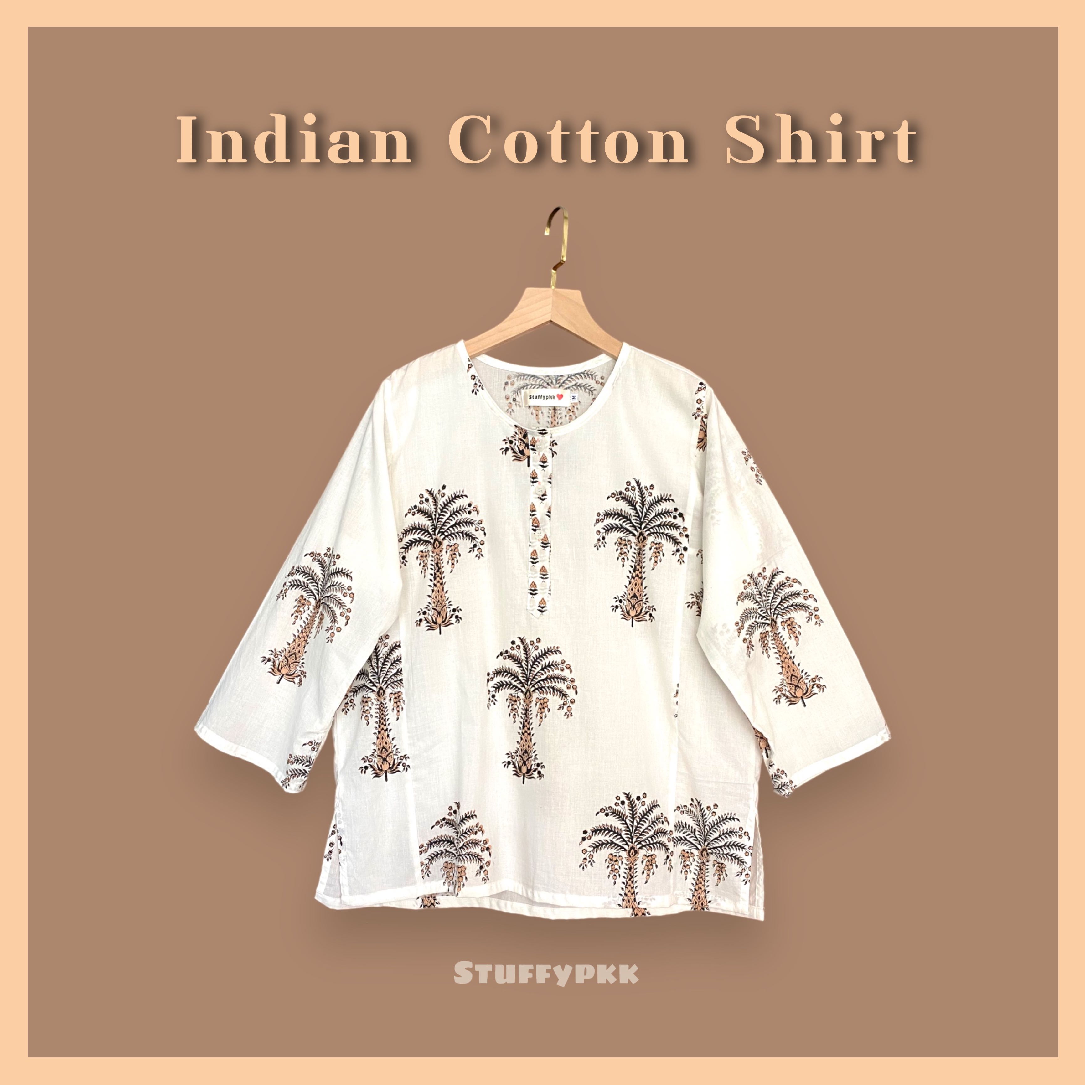 𝐊𝐚𝐲𝐥𝐚 𝐒𝐡𝐢𝐫𝐭 สีขาวลายปาล์ม