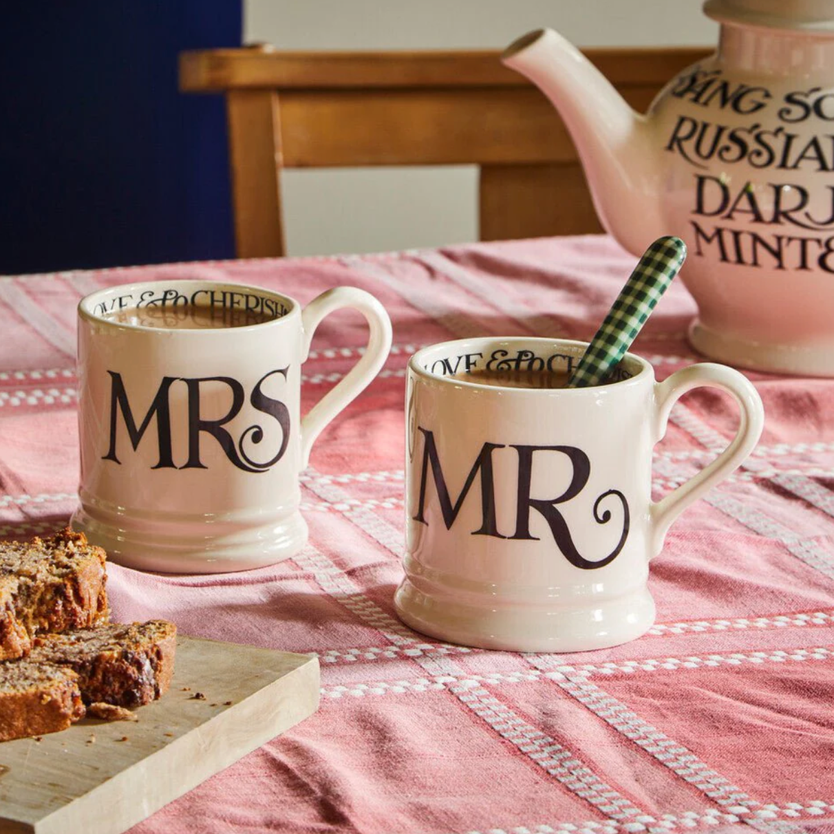 Emma Bridgewater Black Toast Mr & Mrs Set of 2 Mug