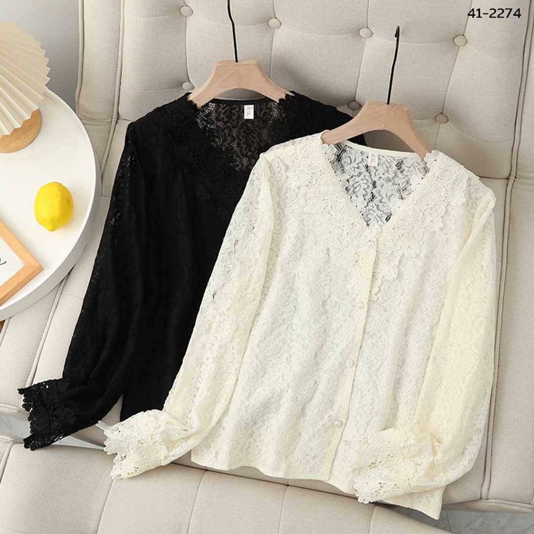 41-2274 เสื้อลูกไม้แขนยาว