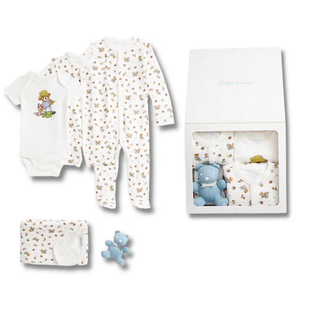 Polo Bear Cotton 5-Piece Gift Set (Boy Garden Bear)