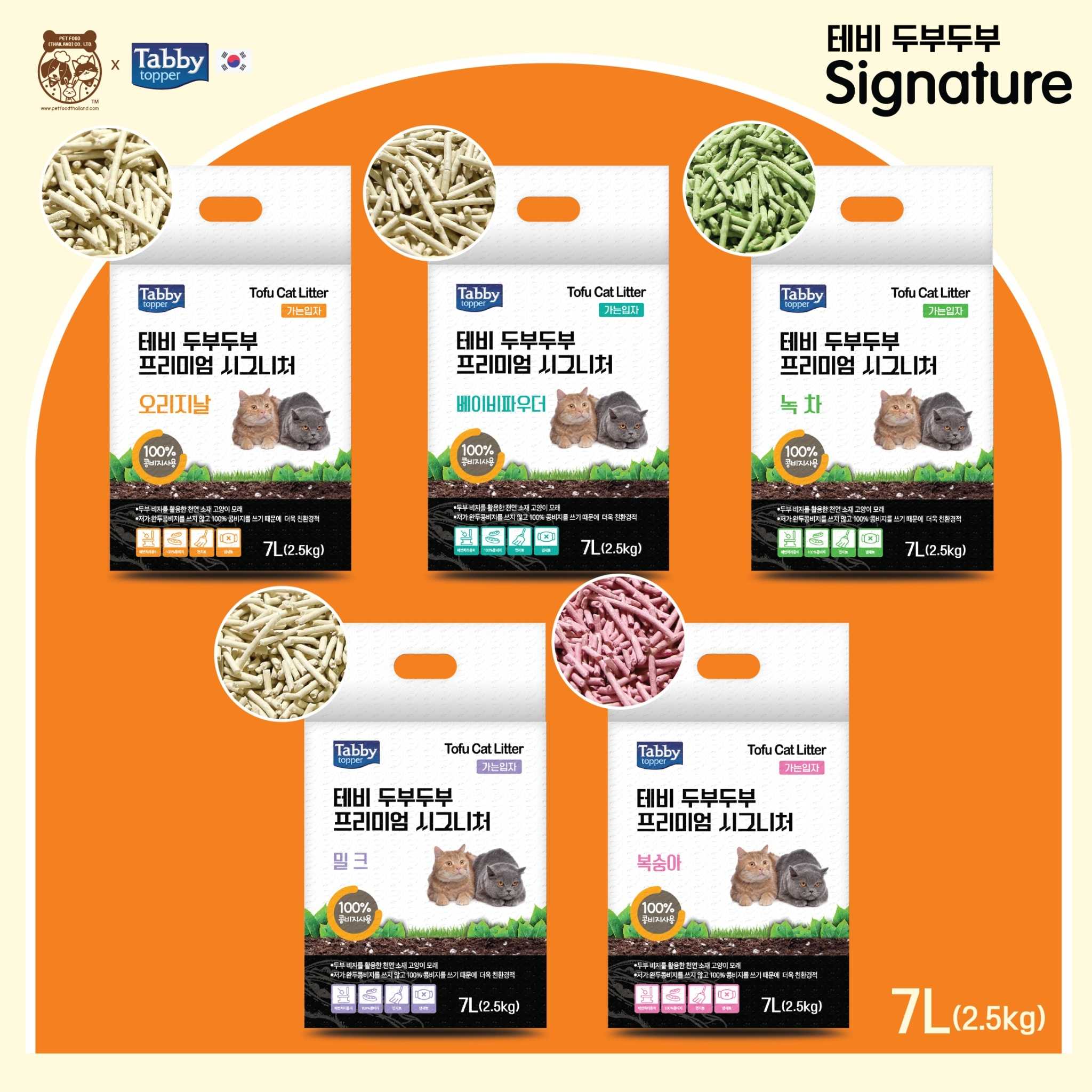 [ส่งฟรี] ทรายแมวเต้าหู้ 7 ลิตร TOFUTOFU Signature เกรดพรีเมียม [1 ถุง]